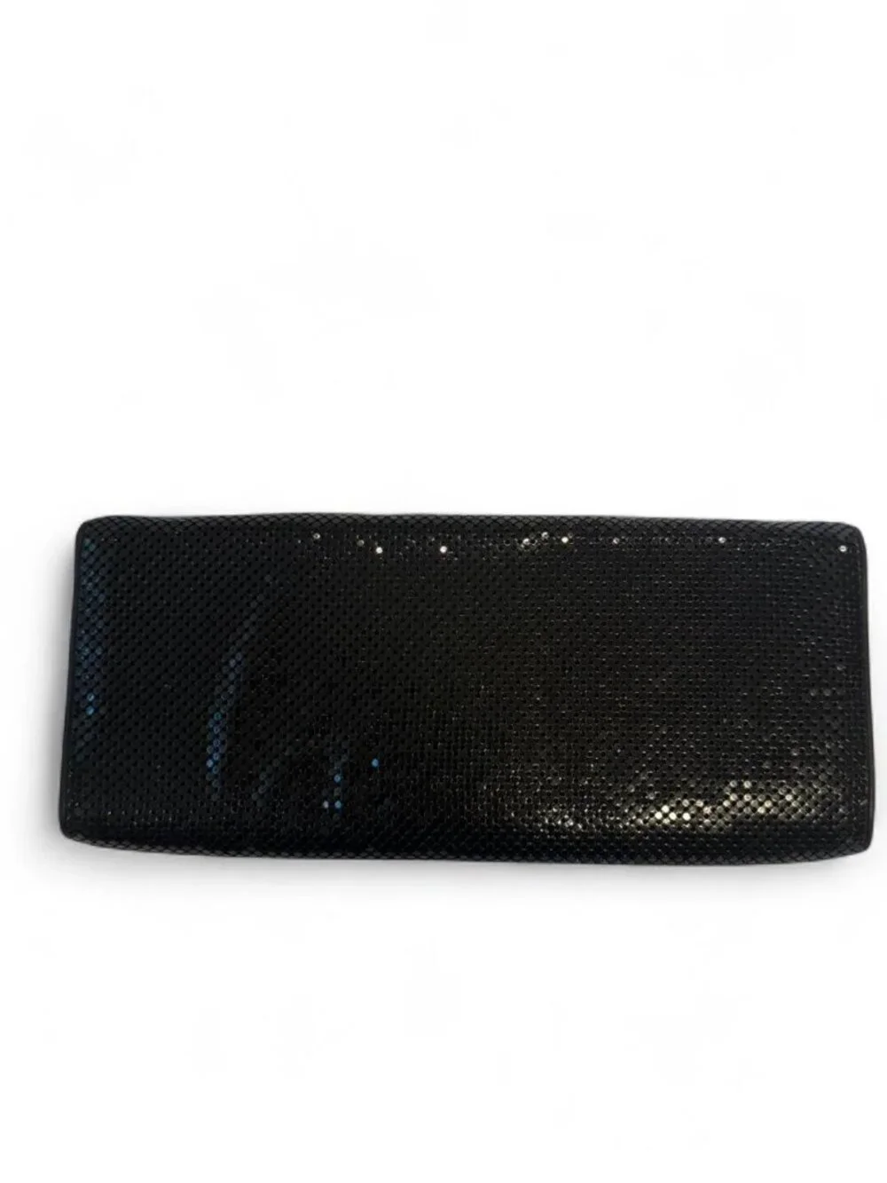 Black sequin/chainmail clutch with red lips - Picture 2 of 7